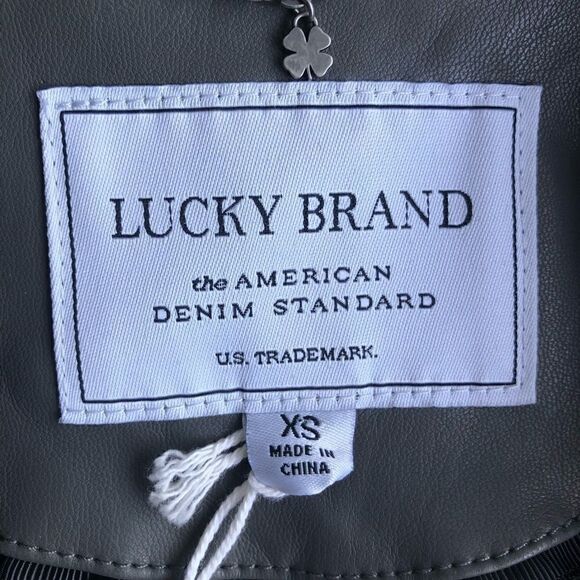 NWT LUCKY FAUX LEATHER GREY MOTO JACKET - Picture 6 of 8